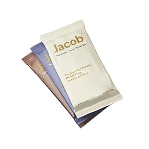 Jacob Bar, Protein Bars, Variety Pack (9 Bars Total) Contains 3 of Each; Chocolate, Vanilla, Berry – 20g Grass-Fed Protein, No Seed Oils, Nothing Artificial