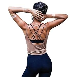 OYANUS Womens Summer Workout Tops Sexy Backless Yoga Shirts Open Back Activewear Running Sports Gym Tank Tops