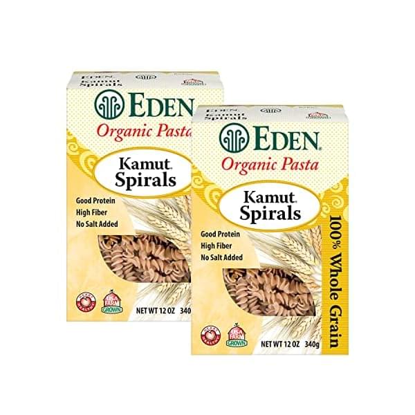 Eden Organic Kamut Spirals, Fusilli, 100% Whole Grain, 12-Ounce (2)